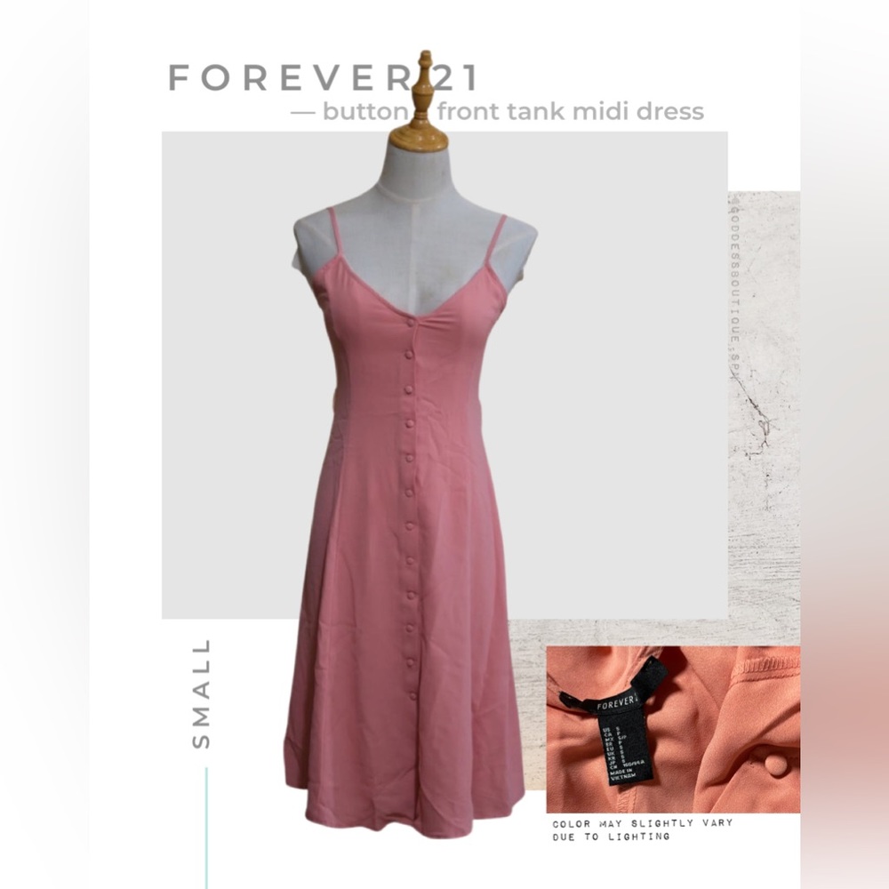 BUTTON FRONT MIDI DRESS
